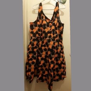NWOT Black cat & pumpkin print dress